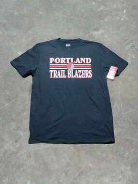☀️ Portland Trail Blazers NBA Basketball Graphic Tee Mens Size L Black/Rec NWT